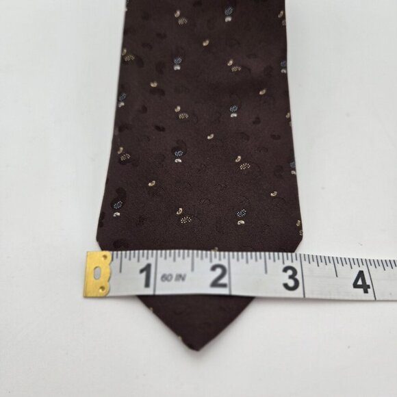 Vintage 1959 Claude Du Pre Collectible Tie Brown Small Paisley 3 Inch X 58 Inch - Picture 3 of 5
